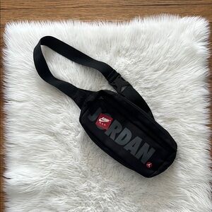 Jordan Black Crossbody Waist Bag with Gray Logo